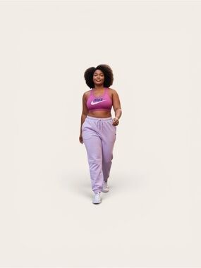 Nike Pink Two-Piece Sports Bra and Pants Set The bra is size 2x